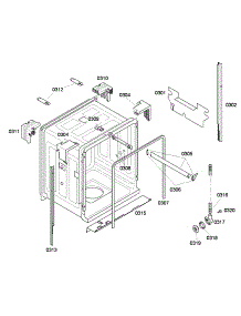 Cabinet parts for Bosch Dishwasher SHE43F05UC/52 from AppliancePartsPros.com