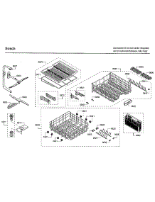Rack Asy parts for Bosch Dishwasher SHVM63W53N/01 from AppliancePartsPros.com