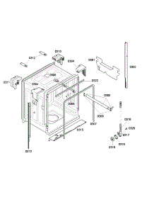 Cabinet parts for Bosch Dishwasher SHE43F05UC/53 from AppliancePartsPros.com
