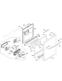 Door Assembly parts for Bosch Dishwasher SHX55R55UC/64 from AppliancePartsPros.com