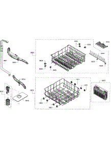 Baskets Assembly parts for Bosch Dishwasher SHE3AR52UC/07 from AppliancePartsPros.com