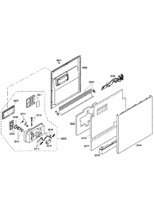 Door Assembly parts for Bosch Dishwasher SHE55C05UC/50 from AppliancePartsPros.com