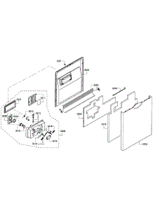 Door Assembly parts for Bosch Dishwasher SHE43F15UC/61 from AppliancePartsPros.com