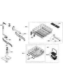 Baskets parts for Bosch Dishwasher SHX43M05UC/52 from AppliancePartsPros.com