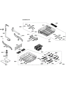 Baskets parts for Bosch Dishwasher SHX98M09UC/49 from AppliancePartsPros.com