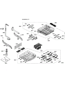 Baskets parts for Bosch Dishwasher SHX98M09UC/51 from AppliancePartsPros.com