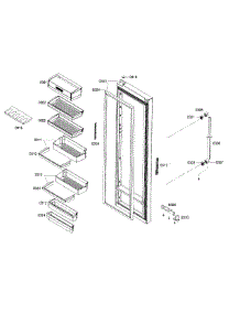 Door 2 parts for Bosch Refrigerator B22CS50SNB/05 from AppliancePartsPros.com
