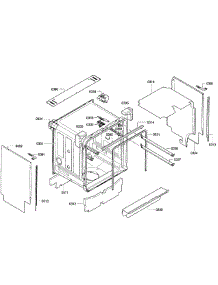 Cabinet parts for Bosch Dishwasher SHV68E13UC/22 from AppliancePartsPros.com