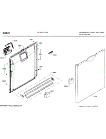 Door Assembly parts for Bosch Dishwasher SHE4AM12UC/05 from AppliancePartsPros.com