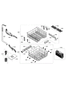 Rack Assembly parts for Bosch Dishwasher SHE3AR72UC/14 from AppliancePartsPros.com
