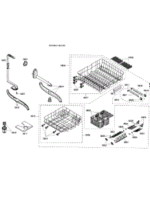 Baskets Assembly parts for Bosch Dishwasher SHV46C13UC/38 from AppliancePartsPros.com