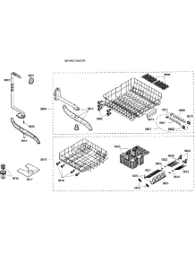 Baskets Assembly parts for Bosch Dishwasher SHV46C13UC/30 from AppliancePartsPros.com