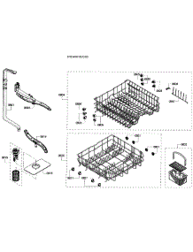Baskets parts for Bosch Dishwasher SHE4AM12UC/03 from AppliancePartsPros.com