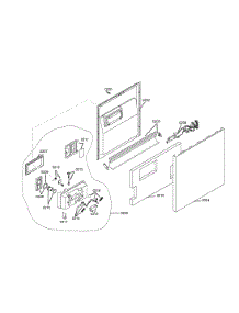Door Assembly parts for Bosch Dishwasher SHU5302UC/14 from AppliancePartsPros.com