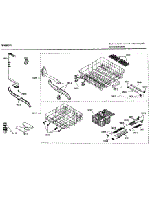 Rack parts for Bosch Dishwasher SHX46A05UC/23 from AppliancePartsPros.com