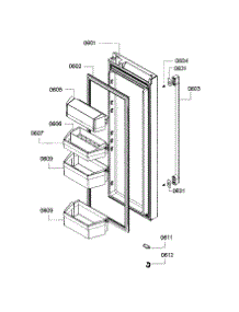 Fridge Door 2 parts for Bosch Refrigerator B26FT70SNS/07 from AppliancePartsPros.com