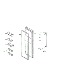 Refrigerator Door parts for Bosch Refrigerator B20CS80SNS/01 from AppliancePartsPros.com