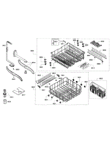 Baskets Assembly parts for Bosch Dishwasher SHX65P05UC/53 from AppliancePartsPros.com