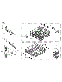 Racks Assembly parts for Bosch Dishwasher SHE4AM16UC/01 from AppliancePartsPros.com