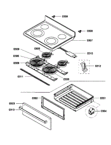 Top  /  Drawer parts for Bosch Range HES3053U/01 from AppliancePartsPros.com