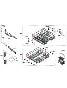 Baskets parts for Bosch Dishwasher SHE4AM15UC/03 from AppliancePartsPros.com