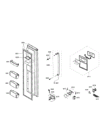 Freezer Door parts for Bosch Refrigerator B20CS51SNI/02 from AppliancePartsPros.com