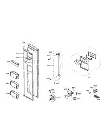 Freezer Door parts for Bosch Refrigerator B20CS81SNB/01 from AppliancePartsPros.com