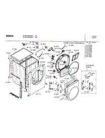 Frame And Door Assembly parts for Bosch Dryer WTMC3300US/01 from AppliancePartsPros.com