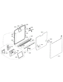 Door parts for Bosch Dishwasher SHE53TF2UC/07 from AppliancePartsPros.com