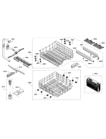 Rack parts for Bosch Dishwasher SHE53TF2UC/07 from AppliancePartsPros.com