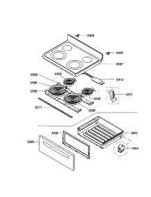 Drawer  /  Top Assembly parts for Bosch Range HES3023U/03 from AppliancePartsPros.com