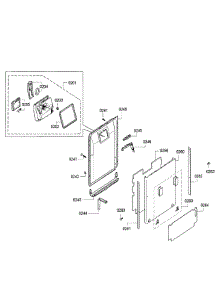 Door parts for Bosch Dishwasher SPV5ES53UC/19 from AppliancePartsPros.com