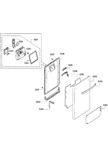 Door parts for Bosch Dishwasher SPX5ES55UC/26 from AppliancePartsPros.com