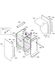 Cabinet parts for Bosch Dishwasher SPX5ES55UC/26 from AppliancePartsPros.com
