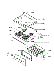 Drawer  /  Top Assembly parts for Bosch Range HES3053U/02 from AppliancePartsPros.com