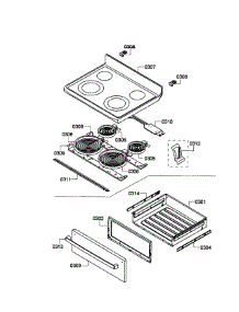 Drawer  /  Top Assembly parts for Bosch Range HES3053U/07 from AppliancePartsPros.com