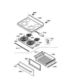 Drawer  /  Top Assembly parts for Bosch Range HES3053U/05 from AppliancePartsPros.com