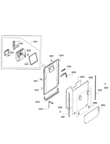 Door parts for Bosch Dishwasher SPV5ES53UC/23 from AppliancePartsPros.com