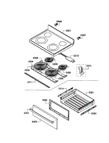 Drawer  /  Top Assembly parts for Bosch Range HES3053U/06 from AppliancePartsPros.com