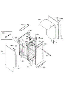 Cabinet parts for Bosch Dishwasher SPV5ES53UC/26 from AppliancePartsPros.com