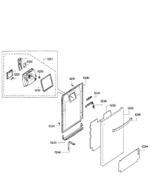 Door parts for Bosch Dishwasher SPX5ES55UC/30 from AppliancePartsPros.com