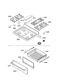 Top Assembly  /  Drawer parts for Bosch Range HGS5053UC/08 from AppliancePartsPros.com