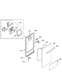 Door parts for Bosch Dishwasher SPX5ES55UC/28 from AppliancePartsPros.com