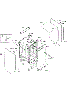 Cabinet parts for Bosch Dishwasher SPX5ES55UC/28 from AppliancePartsPros.com