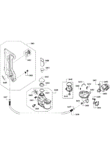 Pump parts for Bosch Dishwasher SPX5ES55UC/28 from AppliancePartsPros.com
