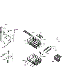 Racks parts for Bosch Dishwasher SPX5ES55UC/28 from AppliancePartsPros.com