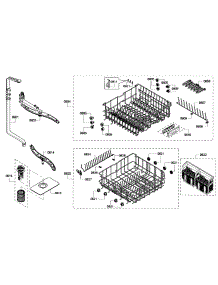Baskets Assembly parts for Bosch Dishwasher SHE6AP02UC/02 from AppliancePartsPros.com
