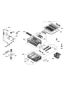 Racks Section parts for Bosch Dishwasher SPE68U55UC/33 from AppliancePartsPros.com