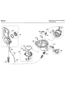 Pump parts for Bosch Dishwasher SHXM65W55N/01 from AppliancePartsPros.com