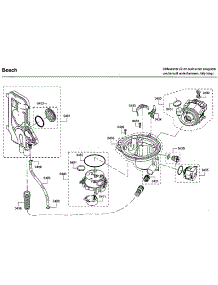 Pump parts for Bosch Dishwasher SHVM78W53N/01 from AppliancePartsPros.com